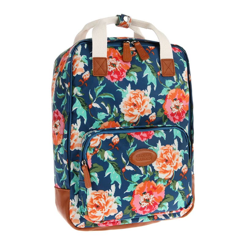 Wild flower print square backpack